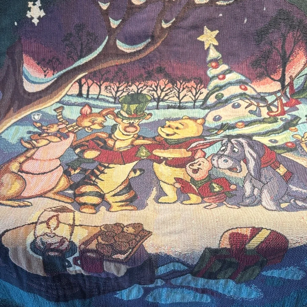 Disney Festive Winter Scene Throw Blanket - Purple, Blue, White